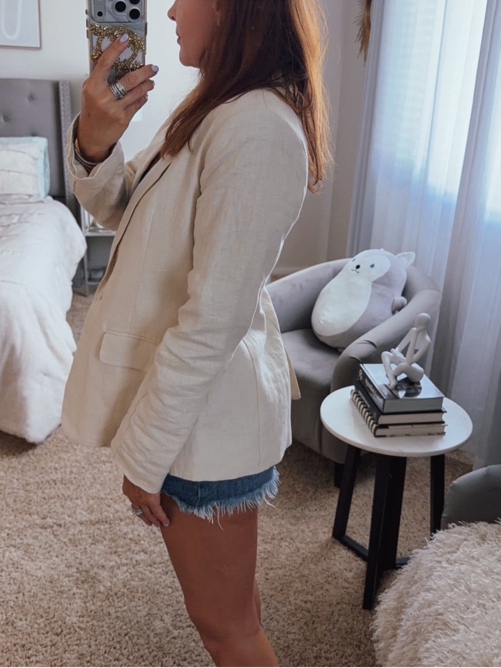 Michael Kors Cream Linen Blend Blazer